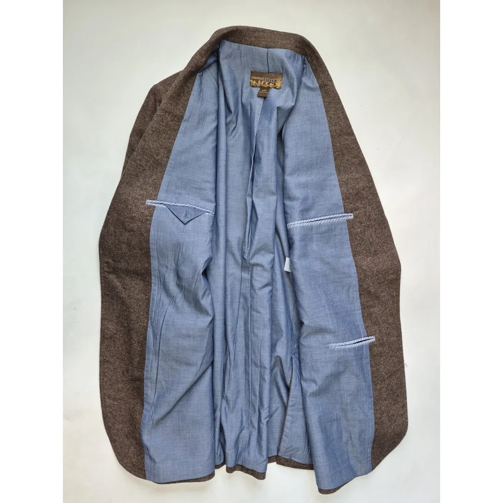 Pronto Uomo Mens Sports Coat 46R Brown Wool Blend 2 Button Blazer XXL B602